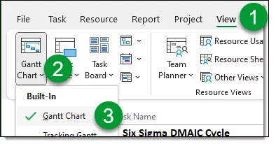 Apply the Gantt Chart View